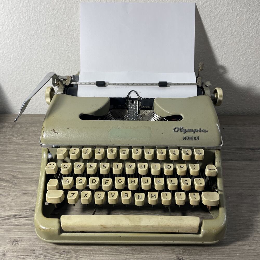 Rare Vintage 1960s Olympia Monica Typewriter West Germany Brazilian Export W/ Ç